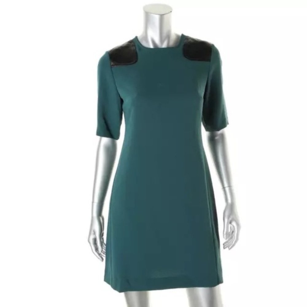 NWT💠MARC JACOBS Green Leather Trim Dress - Picture 1 of 1